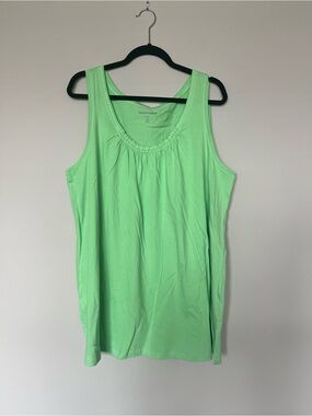 Woman Within Bright Green Scoop Neck Tank Top